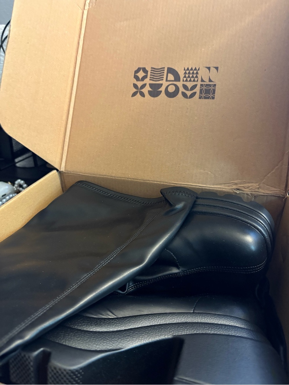 Black Chunky Platform Knee-High Boots - Women - Picture 5 of 5